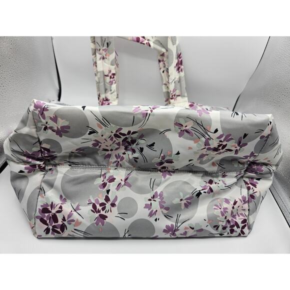 Anna Sui for PB Teen Flower Dot Collection Tote and Pouch NWT Gray Purple Floral - Picture 12 of 13